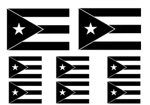 Puerto Rico Flag 5" & 2" Black vinyl decal Car Window Laptop Tablet Tumbler Mug - Picture 1 of 1