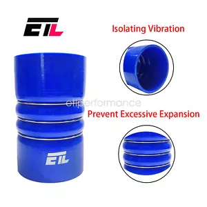 Silicone Charge Air Cooler Hump Hose Boot Blue w/Stainless Steel Reinforce Rings - Picture 1 of 15