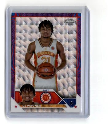 DJ Wagner 2023 Topps Chrome McDonald's Fuchsia/Blue Swirl Refractor 55/125 - Image 1 of 2