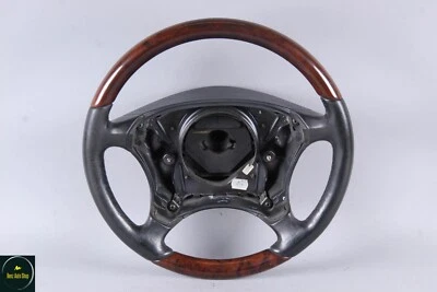 00-06 Mercedes W215 CL600 S600 S500 Driver Steering Wheel Black Wood OEM - Image 1 of 4