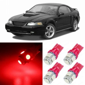 8 x Ultra RED Interior LED Lights Package For 1994 - 2004 Ford Mustang +TOOL - Foto 1 di 8