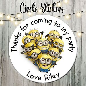 Personalised Birthday Thank You Circle Stickers for Sweet Cones Party Bags