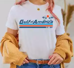 GULF OF AMERICA White T-shirt Tee 100% Cotton T-shirt Viral Fun - Picture 1 of 2
