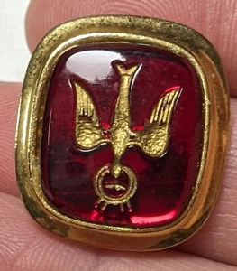 Prendedor Paloma Paz Católica Vintage Tono Oro Rojo  - Imagen 1 de 1