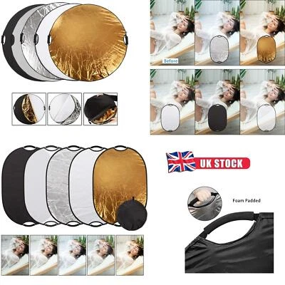 Light Reflector 5in1 Disc 60-120cm Photography Multi Studio Photo Diffuser Round - Image 1 of 2
