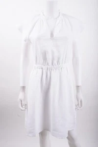 Boden Womens Short Sleeve Linen Dress Knee Length UK 16 US 12 White D0252 NWT - Picture 1 of 7