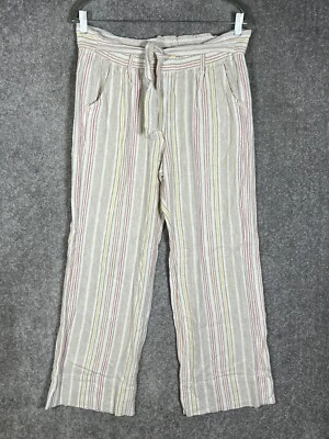 Pantalones Jolt de lino rayón de pierna ancha para mujer talla grande bolsillos corbata delantera Foto 1 de 4