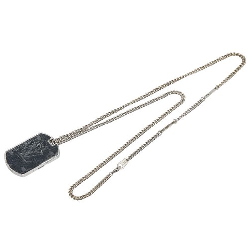 LOUIS VUITTON（LV） Louis Vuitton M63640 Monogramma Eclissi Collier Placca Argento Collana 65 5 cm Lg