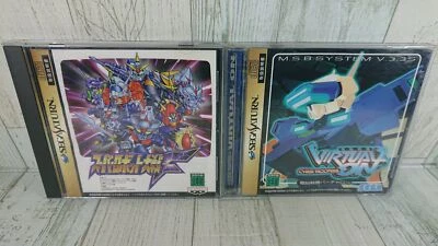 Sega Saturn Cyber Troopers Virtual On & Super Robot Wars F Japanese Version USED - Image 1 of 4