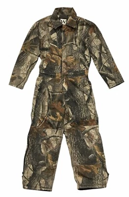 Walls Insulated Camo Coveralls Realtree Hardwoods Youth Boys 10 Regular READ - Image 1 of 4