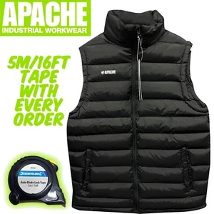 Apache Black Padded Bodywarmer / Gilet Size S up to 40" chest plus 5m tape - Picture 1 of 3