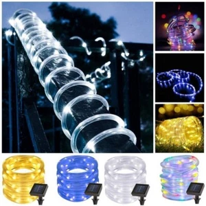 LED Solar Rope Fairy String Decorative Lights Outdoor Garden Patio Backyard Pool - Picture 1 of 36