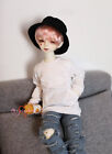 1/6 1/4 1/3 Uncle BJD Casual Doll Clothes T-shirt 2 Pockets Long Sleeve White