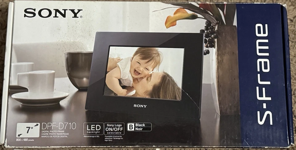 Sony S-Frame DPF-D710 LED Backlight 7” Photo Display Frame-NEW Open Box - Image 1 of 1