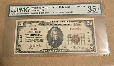 $20 1929 Ty. 1 The Riggs National - Image 1 of 2