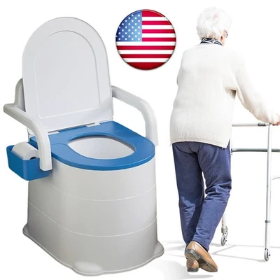 Bedside Commode, Adult Potty Chair Load 400lb for Seniors Elderly & Others USA - Image 1 of 4
