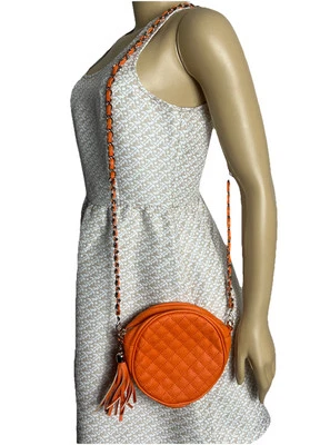 Bandolera Sondra Roberts SR2 redonda acolchada naranja Foto 1 de 4