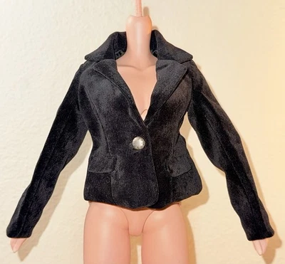 Smart Doll короткий черный бархат блейзер куртка с серебряными пуговицами для 1/3 BJD - Изображение 1 из 4
