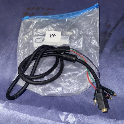 5’ VGA to 3-RCA Video Cable HD15/Component TV PC 28AWG - Image 1 of 2