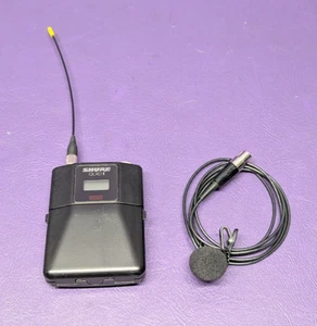Shure QLXD1 Wireless Bodypack Transmitter Band G50 470-534 MHz w/ Lapel Mic - Picture 1 of 6