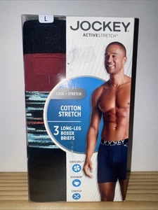 Herren Boxershorts Jockey 3er Pack Active Stretch Langbein / Größe L 36-38 - Bild 1 von 3