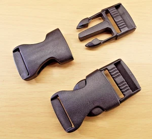QTY2 1" INCH STRAP BUCKLE MALE FEMALE PLASTIC QUICK SIDE RELEASE NYLON WEBBING - Picture 1 of 8