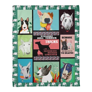 Bull Terrier Divertida Manta Obstinada Regalo Aniversario Talla 50x60 - Imagen 1 de 6