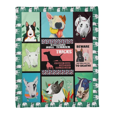 Bull Terrier Funny Blanket Stubborn Blanket Gift On Anniversary Size 50x60 - Image 1 of 4