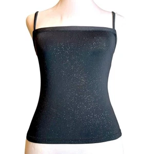 Cosabella glitzerndes schwarzes Unterhemd Damen Größe S cropped sexy kokett dunkelfee - Bild 1 von 7