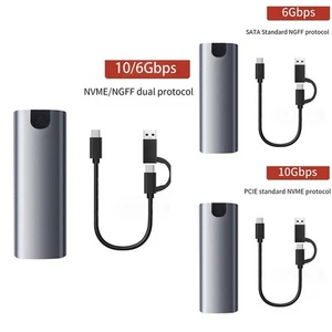 Bo?tier SSD ��l��gant argent M2 NVMe NGFF 6/10 Gbps transmission design m��tal - Afbeelding 1 van 14