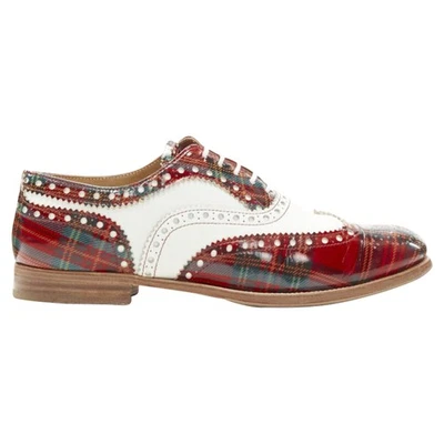 Church's Burwood Tartán Charol Cuero Perforado Brogue Mujer Rojo Talla 36.5 Foto 1 de 4