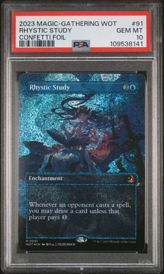 MTG - Wild Of Eldraine - Rhystic Study Anime Confetti Foil - PSA 10 - Image 1 of 2