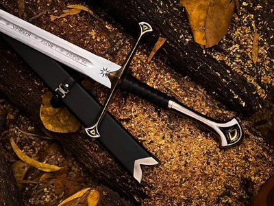 Réplica de espada Aragorn’s Anduril | Lâmina lendária com bainha e suporte de parede - Imagem 1 de 4
