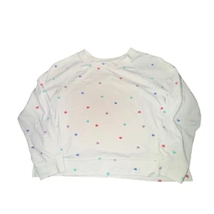 Wildfox Sweatshirt Women's Size XL Oatmeal Rainbow Hearts Round Neck L/S - Picture 1 of 4