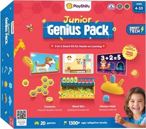 PlayShifu Junior Genius Pack 3-in-1 STEM Learning Kit – Word Wiz, Math, Connecto - Picture 1 of 6