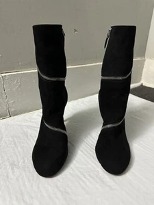 ALAIA SCHWARZ WILDLEDER SILBER 2 REISSVERSCHLUSS HIGH HEEL KURZSTIEFEL Größe 38. (5) - Bild 1 von 20