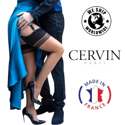 CERVIN Socken TAN schwarz 100% Nylon verschleiert RHT Capri 15 Den nahtlos Gr. 4 - Bild 1 von 4