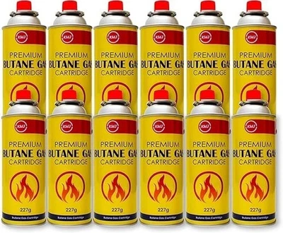 BUTANE GAS BOTTLES CANISTERS FOR PORTABLE STOVES COOKERS GRILL HEATERS 1 2 6 12 - Image 1 of 4
