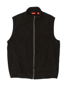 IZOD Mens Fleece Gilet UK 38 Medium Black Polyester CD01 - Picture 1 of 3