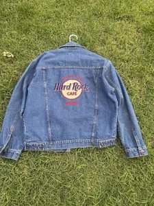 vintage 90s hard rock cafe denim jacket - Picture 1 of 3