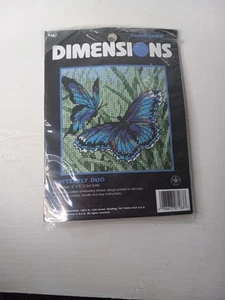 Dimensions BUTTERFLY DUO 7183 Needlepoint Embroidery Kit 5x5 NEW SEALED 1998 - Picture 1 of 2