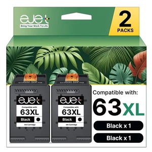 63XL Czarny wkład atramentowy Zamiennik dla HP Ink 63 do HP 63 Czarny wkład atramentowy... - Zdjęcie 1 z 9