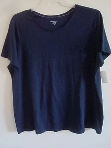 Top donna più maglia taglia 2X Laura Scott cotone navy NUOVO - Foto 1 di 2