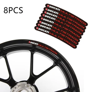 8 x Ducati Multistrada Motorrad Felgen Aufkleber Felgenaufkleber Streifen Set - Picture 1 of 7