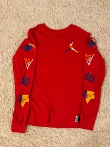 Air Jordan T-Shirt Mens Large Long Sleeve Red Jumpman Logo - Picture 1 of 1
