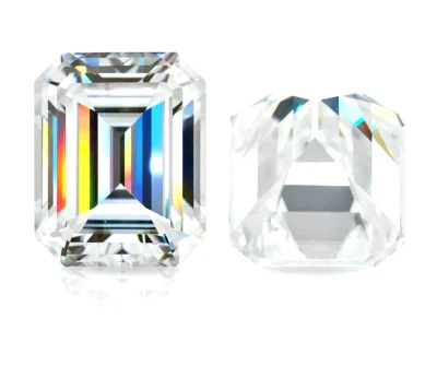 Натуральный белый бриллиант 1 карат 4 мм 2 шт изумруд огранка VVS1 класса D сертифицированный F37 - Изображение 1 из 4