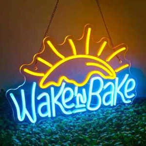 Custom Made personalised wake n bake breakfast bakery neon sign light - Picture 1 of 3