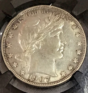NGC VAULTBOX - SERIES 9 AU55 ~ 1907-O BARBER SILVER HALF DOLLAR ~ BLACK CORE - Picture 1 of 6