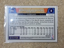 🔥 2008-09 Topps Chrome Orange Refractor #8 Carlos Boozer 278/499🔥