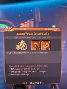 Lvl72 Jakobs Pistol God Roll Cosmic Stalker Fl4k Com Borderlands 3 Xbox 1/Steam - Picture 1 of 1